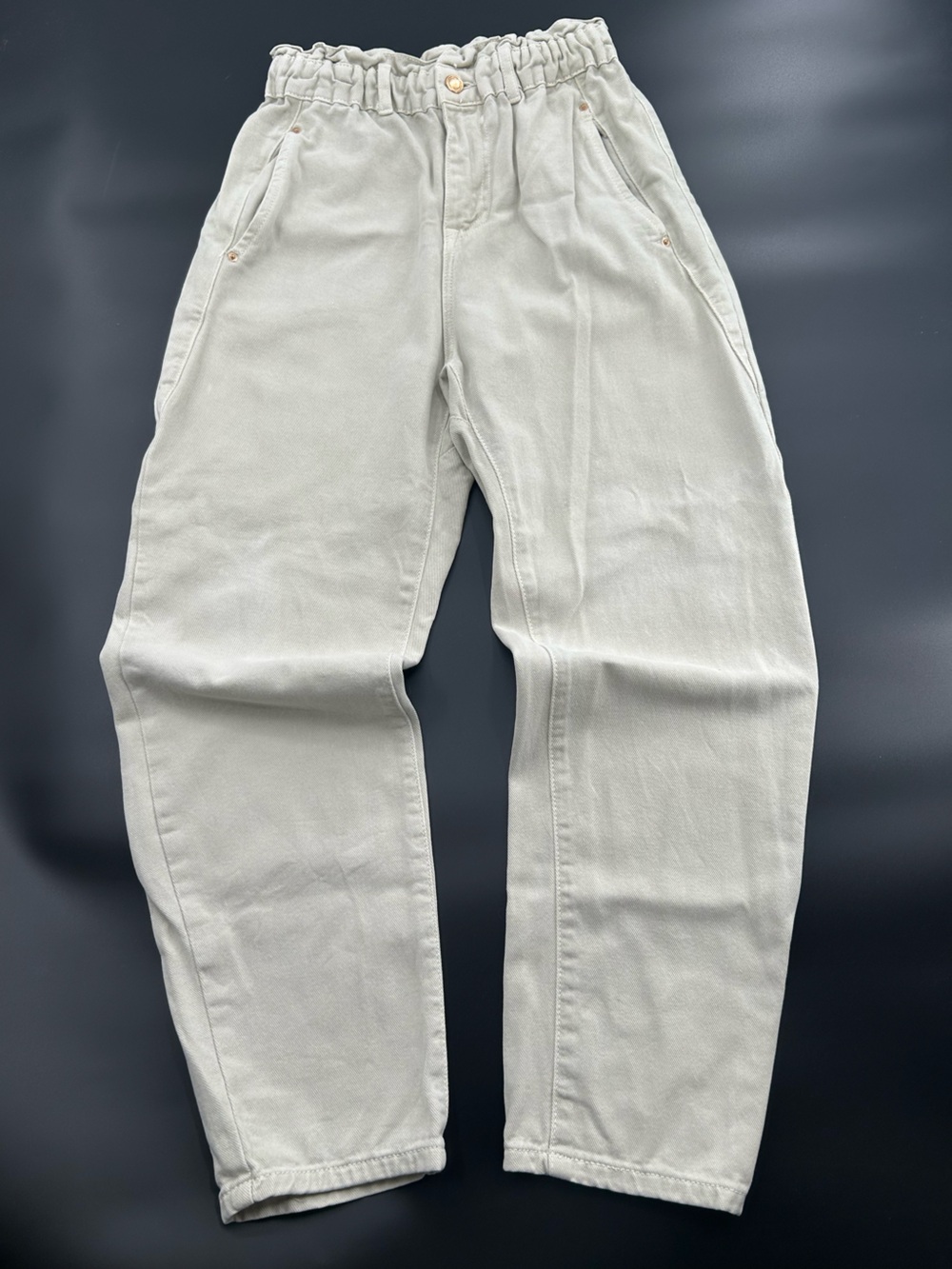 Zara Women’s Tan Cotton Paper Bag Pants 4